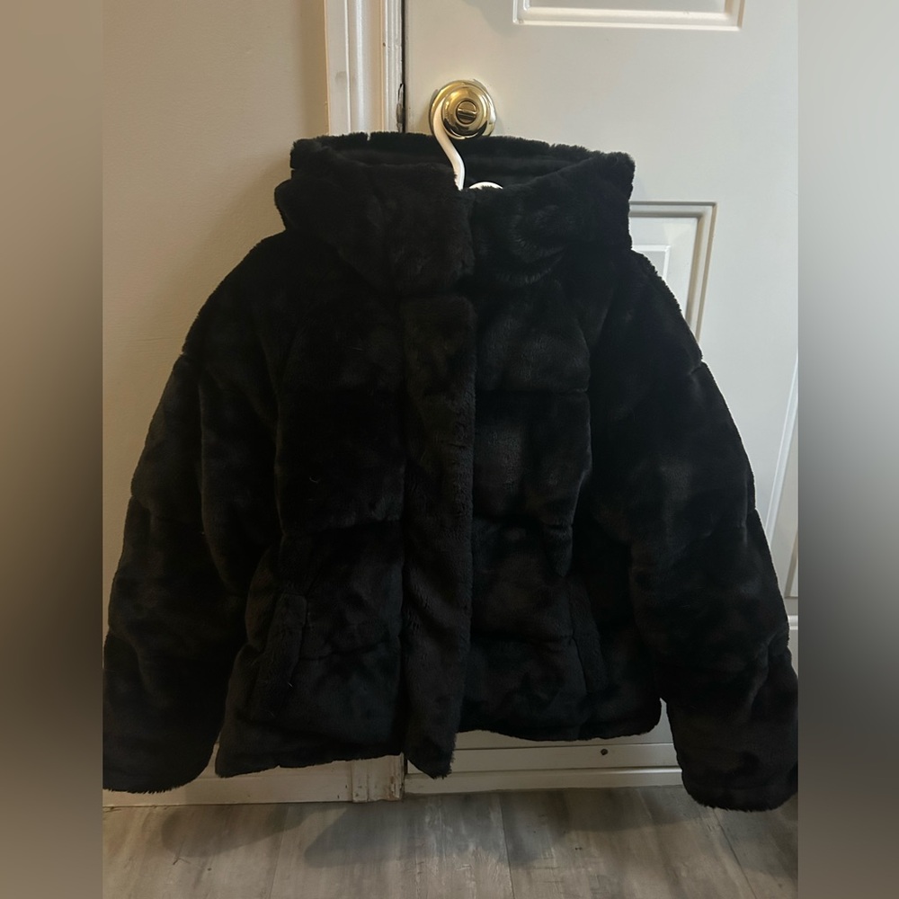 Kids Black Faux Fur Jacket